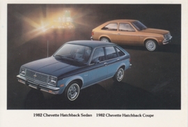 Chevette Hatchback Sedan & Coupe,  US postcard, standard size, 1982