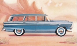 Customline 8-Passenger Country Sedan, US postcard, standard size, 1955, # NF-555