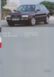 80 Sedan & Avant Europa brochure, 18 pages, 7/1994, German language