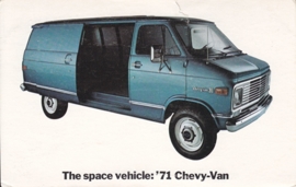 Chevy Van,  US postcard, standard size, 1971