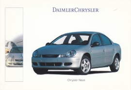 Chrysler Neon, A6-size postcard, IAA 1999, German