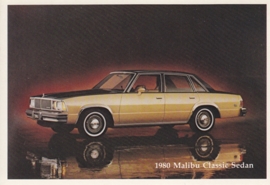Malibu Classic Sedan,  US postcard, standard size, 1980