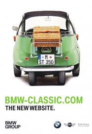 BMW-Classic.com with Isetta, A6-size postcard, German, 2015