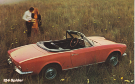 124 Sport Spider, standard size, US postcard, about 1971