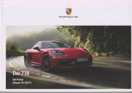 718 Boxster & Cayman GTS pricelist brochure, 88 pages, 10/2017, German language