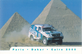 Landcruiser in Paris-Dakar-Cairo rally, A6-size postcard, 2000 (Belgium)