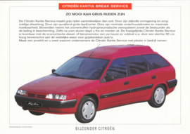 Xantia Break Service leaflet, 2 pages, 04/1997, Dutch language