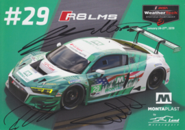 R8 LMS race car, postcard, English language, 2019