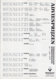 Program pricelist brochure, 12 pages, 04/1993, Dutch language