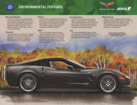 Corvette ZR1 environmental features leaflet, 2 pages, 2009, USA, English language