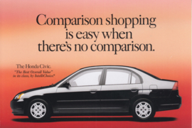 Civic comparison vs. competition, US postcard, continental size, 2003