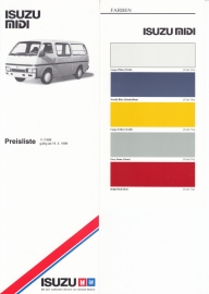 Midi Van brochure, 12 pages + specs. + pricelist + colours, German language, 1989