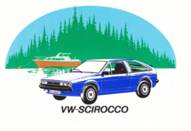 Volkswagen Scirocco by Karmann, large oval sticker, 16,5 x 12 cm