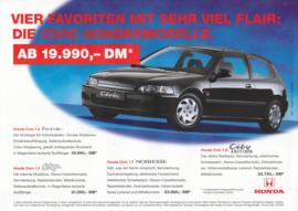 Civic Special Editions leaflet, 2 pages, A4-size, 09/1994, German language