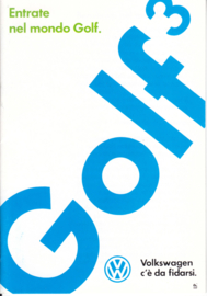 Golf 3 intro brochure, 16 small pages, 10/1991, Italian language