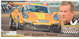 911 Carrera Cup with driver Magnus Öhman, oblong postcard, issued about 2015