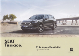 Tarraco prices & specs.  brochure, 20 pages, 01/2019, Dutch language