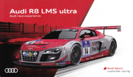 R8 LMS Utra racing car # 14, postcard 2015 season, German language