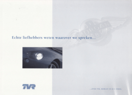 TVR /Morgan with each 3 models, 6 page brochure, about 1996, Dutch language *