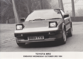 Toyota MR 2, press photo, UK, 10/1984