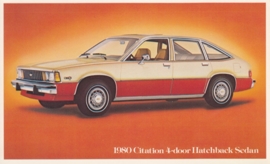Citation 4-Door Hatchback Sedan,  US postcard, standard size, 1980