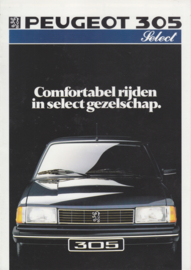 305 Sedan Select brochure, 4 pages, A4-size, 1987, Dutch language