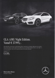 GLA AMG Night Edition leaflet, 2 pages, 06/2016, Dutch language