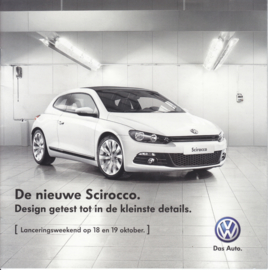 Golf & Scirocco intro brochure, square, 8 pages, 2008, Belgium, Dutch language