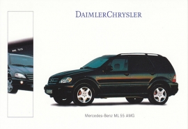 Mercedes-Benz ML 55 AMG, A6-size postcard, IAA 1999, German