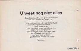 Full range 1971, fold-out folder, 20 pages, 10/1970, Dutch language