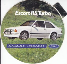 Ford Escort RS Turbo, round sticker, 10 cm, Dutch