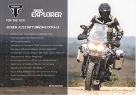 Triumph Tiger Explorer, A5-size doublesided sheet, German language, 2016