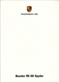 Boxster RS60 Spyder, A6-size set with 6 postcards in white cover, 2008, WVK 313 200 08