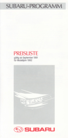 Pricelist brochure, 6 pages, German language, 09/1991