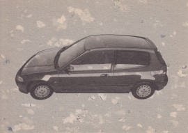 Civic VEi Hatchback, Swiss postcard, DIN A6, about 1992