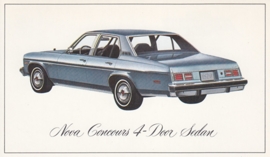 Nova Concours 4-Door Sedan,  US postcard, standard size, 1976