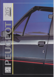 205 Cabriolet brochure, 12 pages, A4-size, 8/1991, 3 languages (Suisse)