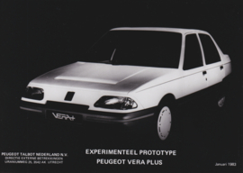 Peugeot Vera Plus  prototype model, press photo, Dutch, 1/1983