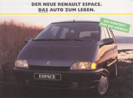 Espace environment features folder, 4 pages, A5-size, c1992, German language