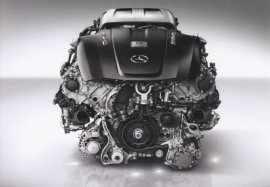 AMG engine block, A6-size postcard, Mercedes-Fan World # 05/2014, German