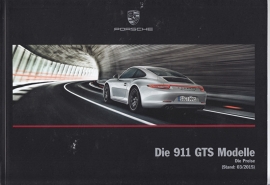 911 Carrera GTS Models pricelist, 84 pages, 03/2015, German