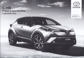 C-HR pricelist brochure, 20 pages, 09/2016, Dutch language