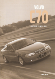 C70 Coupé pricelist brochure, 8 pages, 04/1999, Dutch language