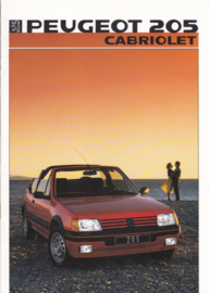 205 Cabriolet brochure, 14 pages, A4-size, 1986, German language