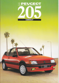 205 Cabriolet brochure, 18 pages, A4-size, 1988, Dutch language