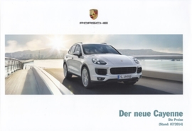 Cayenne pricelist, 112 pages, 07/2014, German