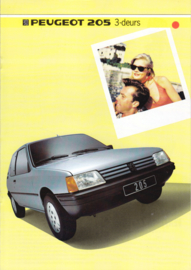 205 3-door Hatchback brochure, 8 pages, A4-size, 1985, Dutch language