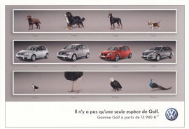 Golf 4 model variants, A6-size postcard, issue VW France, # VWP776