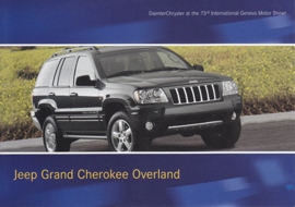 Jeep Grand Cherokee Overland, A6-size postcard, Geneva 2003