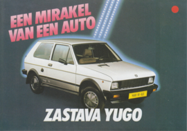 Yugo 45/55/65 model range, 8 pages, A5-size, Dutch language, about 1988